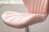 Ellston Upholstered Adjustable Swivel Barstools in Pink, Set of 2 T2574P165085