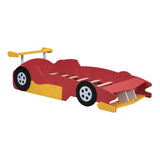 Twin Size Race Car-Shaped Platform Bed with Wheels,Red WF311965AAJ