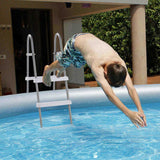 4-Step 52in Pool Ladder Iron Grey Frame White Steps 98777965
