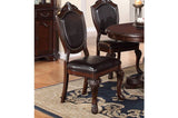 ZUN Royal Majestic Formal Set of 2 Side Chairs Brown Color Rubberwood Dining Room Furniture Intricate B01180913