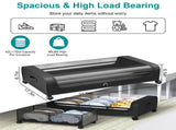 2 Pack Under Bed Storage Containers with Wheels, 42L Underbed Organizer Bin with Clear PVC Lid, Dual 33578725