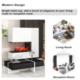 ON-TREND Contemporary Rectangle Design Living Room Furniture, Modern High Gloss Surface Cocktail WF292142AAB