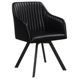 Black Channeled Sloped Arm Swivel Chair B062P153911