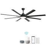 ZUN 84 Inch Modern Large Design Ceiling Fans With Smart Remote Control 8 Fan Blades for Living Room W882P244713