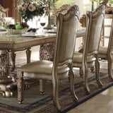 Bone and Gold Patina Arm Chair with Tufted Back B062P209282