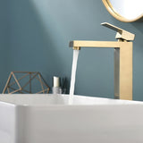 Gold Bathroom Faucet, Brushed Gold Faucet for Bathroom Sink, Gold Hole Bathroom Faucet Modern W1932P156230