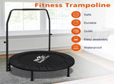 High-Quality Adjustable Foam Handle 1 Mini Trampoline 40" - Supports Up To 400lbs, Black Rectangular 71240798
