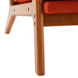 Oak Armrest Oak Upholstered Single Lounge Chair Indoor Lounge Chair Burnt Orange 61240828
