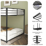 Adam Sturdy Full over Full Bunk Bed Metal Black for Kids and Adult, Low Profile Full over full bunk B083P170088