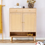 ZUN Modern minimalist storage cabinet, rattan shoe cabinet, bed top cabinet. Beautiful shape, suitable W1151P151510