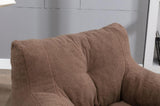 010-Soft Teddy Fabric Tufted Foam Bean Bag Chair With Teddy Fabric Coffee W52753861