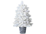4 FT White Artificial Christmas Tree with Pot Stand, Potted Xmas Pine Tree with 200 Branch Tips for 52419562