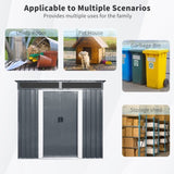 6ft x 5ft Outdoor Metal Storage Shed with Window and Transparent plate for Garden, Lawn W540P185298