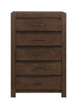 ZUN Espresso Finish 5 Drawers Chest 1pc Contemporary Bold Framing Wooden Bedroom Furniture B011P257336