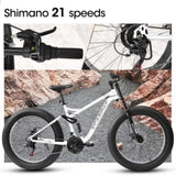 A26309 26 inch Mountain Bike,Full-Suspension 21 Speeds Drivetrain with Disc-Brake MTB Bicycle, 26*4" W709P291973