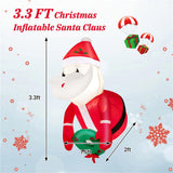 3.3FT Inflatable Window Santa & Wreath 2 Internal LED Lights, 3 Suction Cups 1 Rope, 45s 62218090