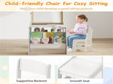Grey Kids Activity Table with Magnetic Whiteboard/Chalkboard & Paper Roll, Multi-Storage Art Desk 06087577