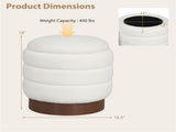 Round Rotating Storage Footstool with Solid Wood Frame, No Assembly Required Makeup Chair with 5.5 89655409