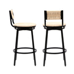 ZUN Creamy White Bar Stools Swivel Counter Chairs with Metal Frame Set of 2 Hand Woven Paper Rope Dining 60553855