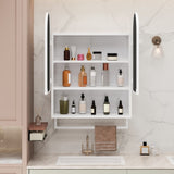 23.62" Modern Double-Arched Mirror Cabinet,2 Doors Medicine Cabinet, Metal Wall Cabinet with W757P314591