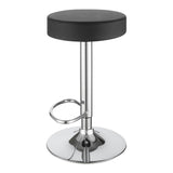 ZUN Black and Chrome Adjustable Hydraulic Bar Stool B062P149094