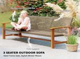 3-Seat Wicker Outdoor Couch Patio Sofa 26098809