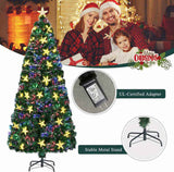 7ft pre-assembled Christmas tree, artificial Christmas tree with fir branches, color-changing fiber 49424331