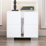Elegant Nightstand with Metal Handle, Mirrored Bedside Table with 2 Drawers for Bedroom, Living 62606640