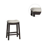 ZUN Grey PU Upholstery Counter Stool, Set of 2 SR011818