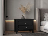 Windsor 2-Drawer Nightstand Black Wengue B06280040