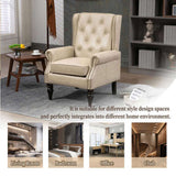 COOLMORE Wood Frame Armchair, Modern Accent Chair Lounge Chair with Sturdy Wood Legs for Living Room W395109981