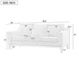 Mirod Comfy 3-seat Sofa with Wooden Legs, Modern for Living Room and Study N760P243326A