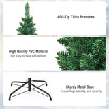 6ft Slim Pencil Christmas Tree - Space-Saving Design for Small Corners, 400 Realistic PVC Branches 07280669
