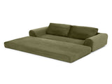 2-in-1 Folding Convertible Sofa Bed, Modern Corduroy Sleeper Couch with 2*pillows, Futon Modular W1117P417299