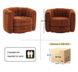 Swivel Accent Barrel Chair, Modern Round Armchairs with Upholstered, Comfy Swivel Accent Chair for W2606P187689