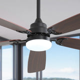 ZUN 52 Inch Classics Ceiling Fan With Dimmable Led Light 6 Speed Wind 5 Blades Remote Control DC Motor W882P146287