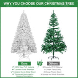 Artificial 4ft White Christmas Tree with 328PVC Mixed Branch Tips,Green,Hinged Premium & Foldable 98761736