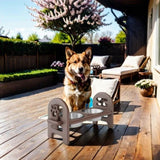 Brown Adjustable Pet Bowl Travel Ready HDPE Durable Poly Lumber Recycled B195P214986
