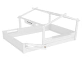 Full Size Floor Bed with Guardrails and Roof, Kids House Floor Bed with a Small Built-in Tray and W1580P396332