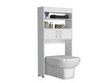Over The Toilet Cabinet 63" H, Two Shelves, Double Door B097P296806