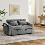 55.51 inch versatile foldable sofa bed in 3 lengths, modern sofa sofa sofa velvet pull-out bed, W2353P151787