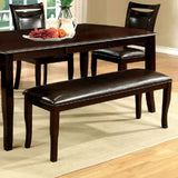 ZUN Transitional Dining Room 1pc Bench only Dark Cherry / Espresso Padded Leatherette Seat Solidwood B011P208964