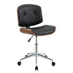 ZUN Black and Walnut Swivel Office Chair B062P182756