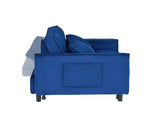 The 55-inch dreamlike blue velvet sofa is elegant and convenient with pockets, cleverly interpreting 32908326