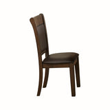 ZUN Classic Light Rustic Brown Finish Wooden Side Chairs 2pc Set Upholstered Seat Back Casual Dining B01156049