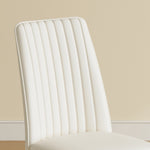 ZUN 6 Dining Chair Set, White Dining Chair Set, PU Material High Back Seat and Sturdy White Leg Chair W1151P192249