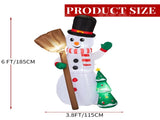 6.2FT Lighted Christmas Inflatable Decoration, Inflatable Snowman Holding Groom, Funny Blow Up Yard 19172104