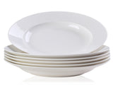 White Dinner Plates Set of 6, 9 Inch Salad Serving Modern Round Dishes - Dishwasher, Microwave, Oven 63559790