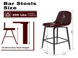Modern Bar Stools with Swivel Mechanism, PU Padded Seats with Back Support & Metal Legs Ideal for W2699P358874
