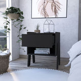Black Wengue 1-Drawer 1-Shelf Nightstand B06280189